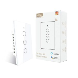 Interruptor Inteligente WiFi MOES Touch Sin Neutro - 3 Módulos