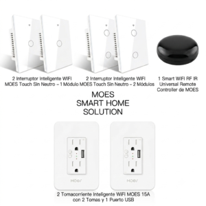 Kit Smart Home Intermedio MOES– 6 Dispositivos WiFi + Control Remoto
